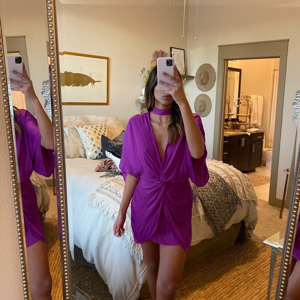 Forever 21 Magenta Mini Dress with Choker Detail